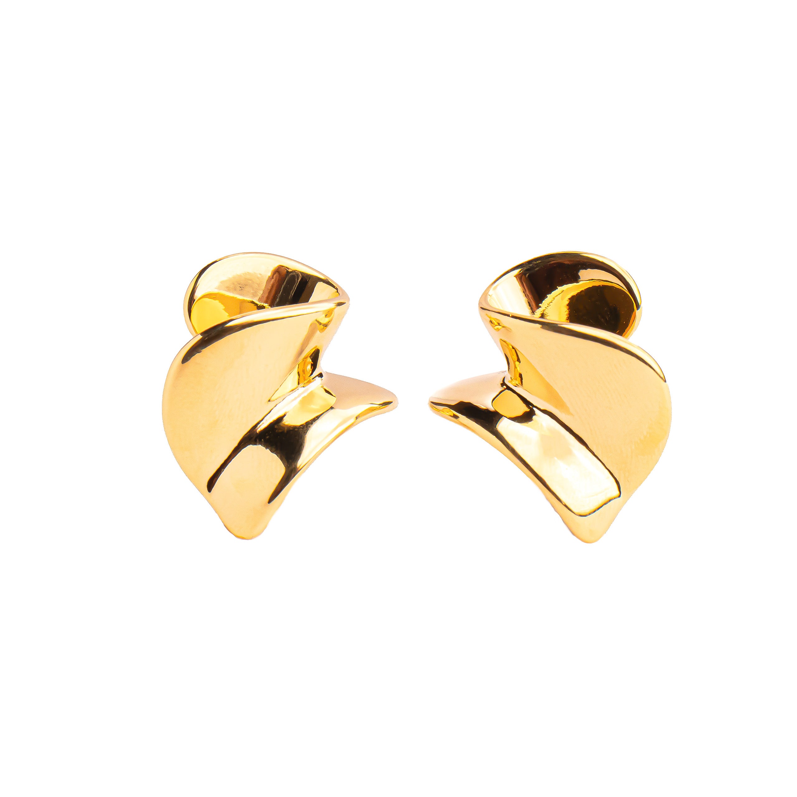 Abstract Earrings 18K Gold Plated