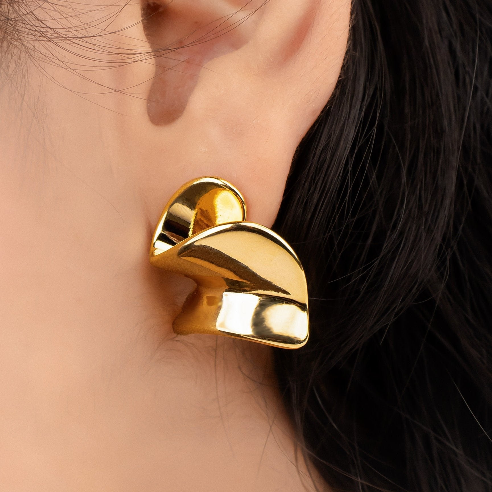 Abstract Earrings 18K Gold Plated