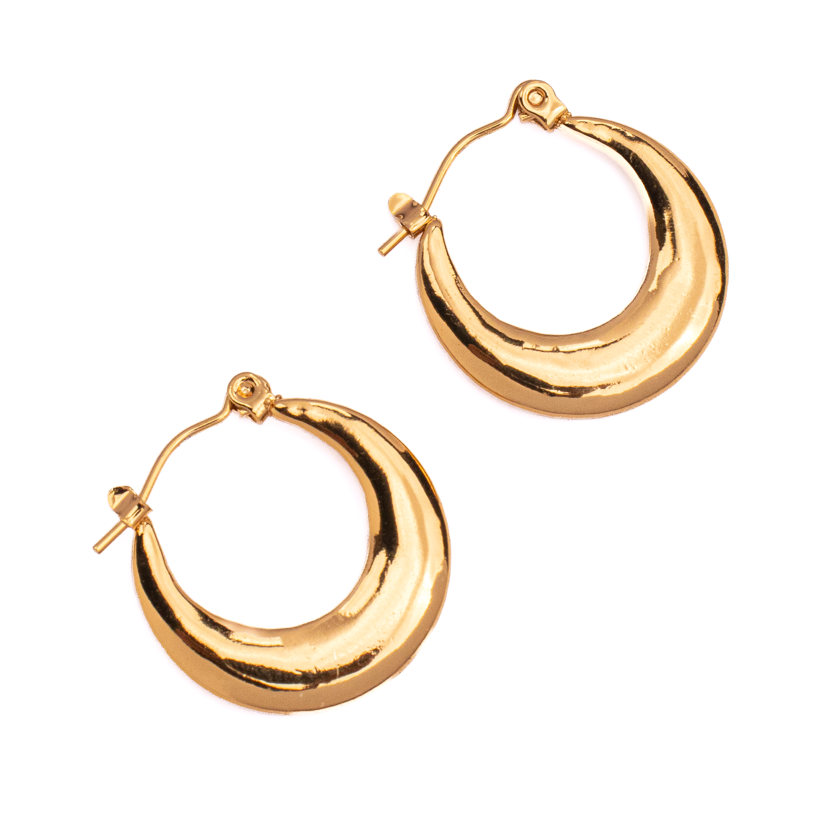 Round Dainty Hoops 18K Gold Plated