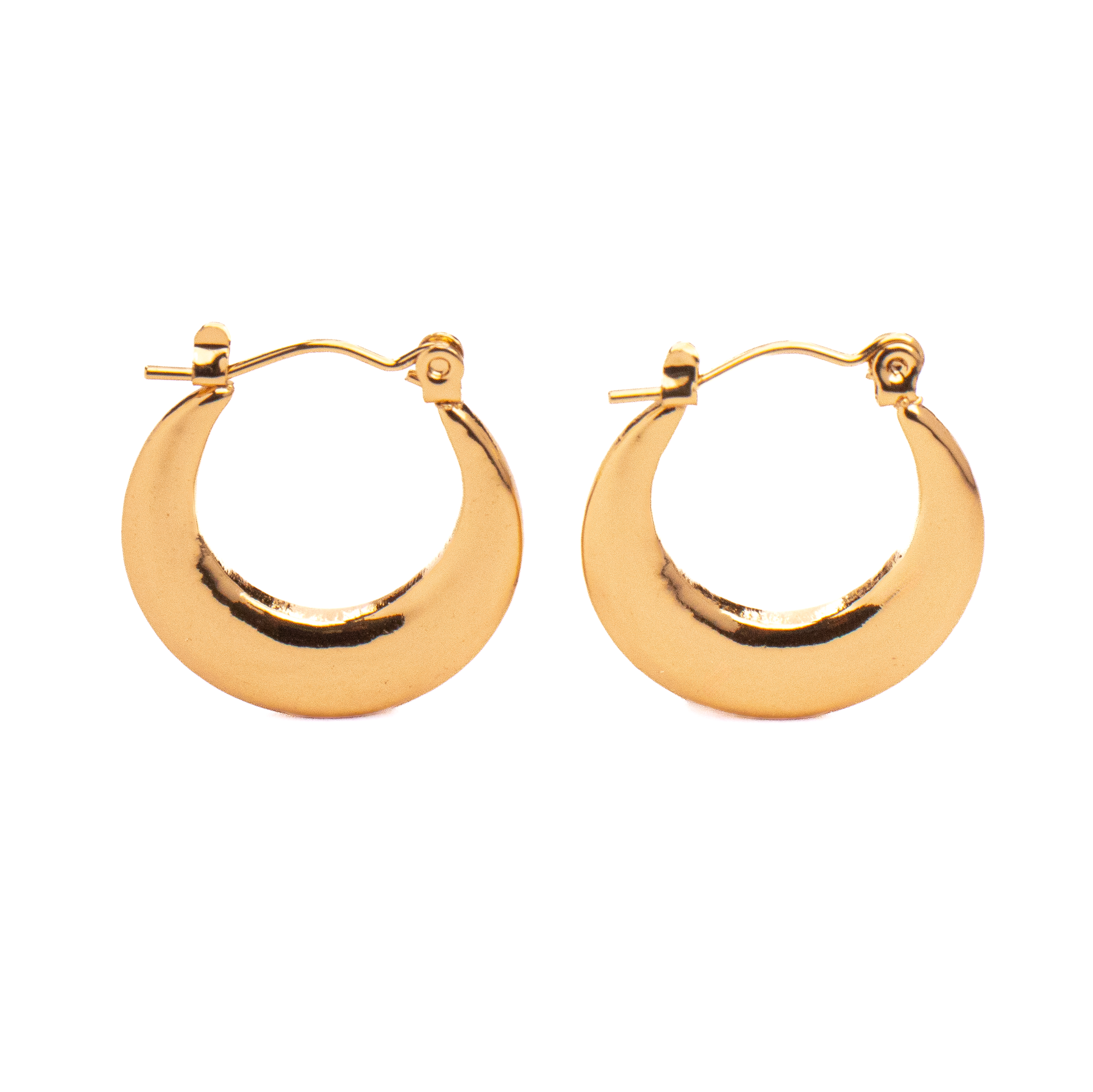 Round Dainty Hoops 18K Gold Plated