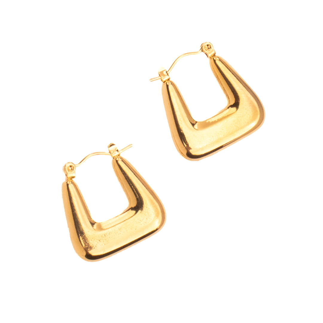 Handbag Pattern Hoops 18K Gold Plated