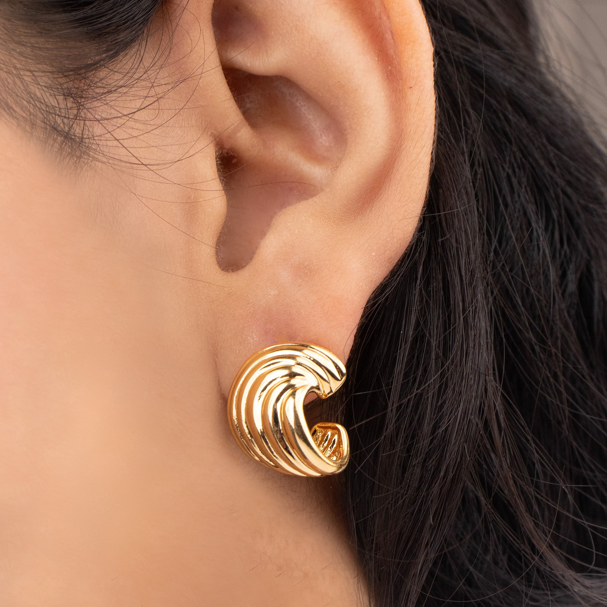 Vortex Swirl 18K Gold Plated Earrings