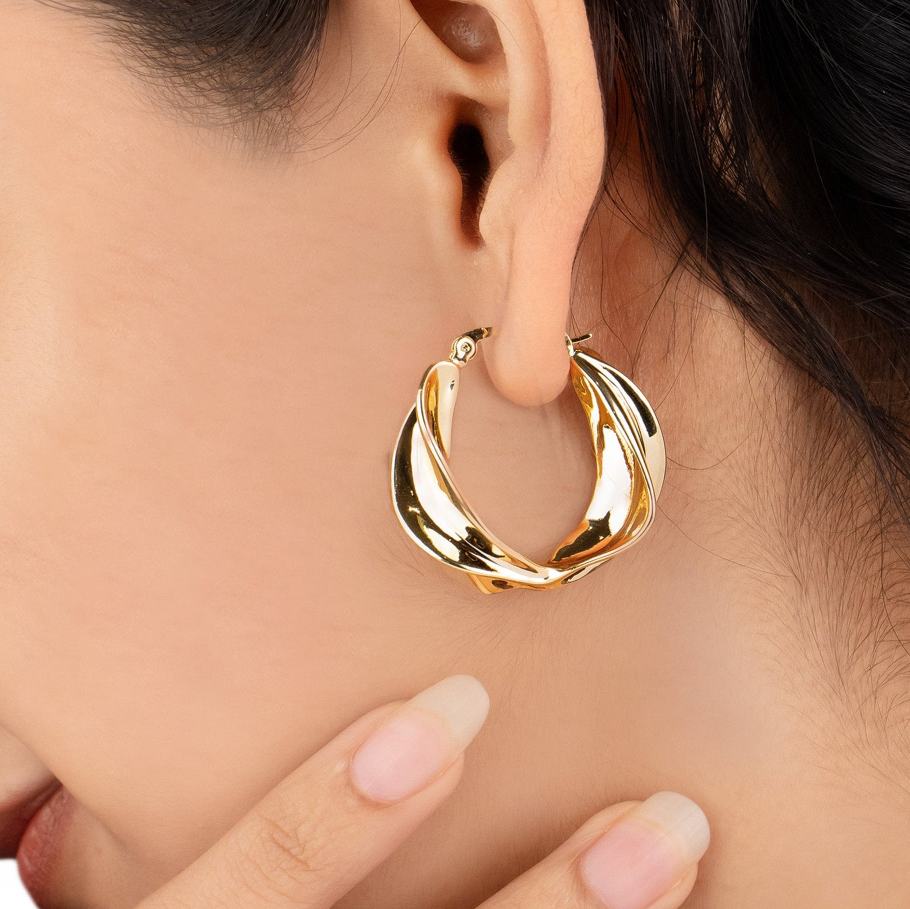 Twisted Hoops 18K Gold Plated