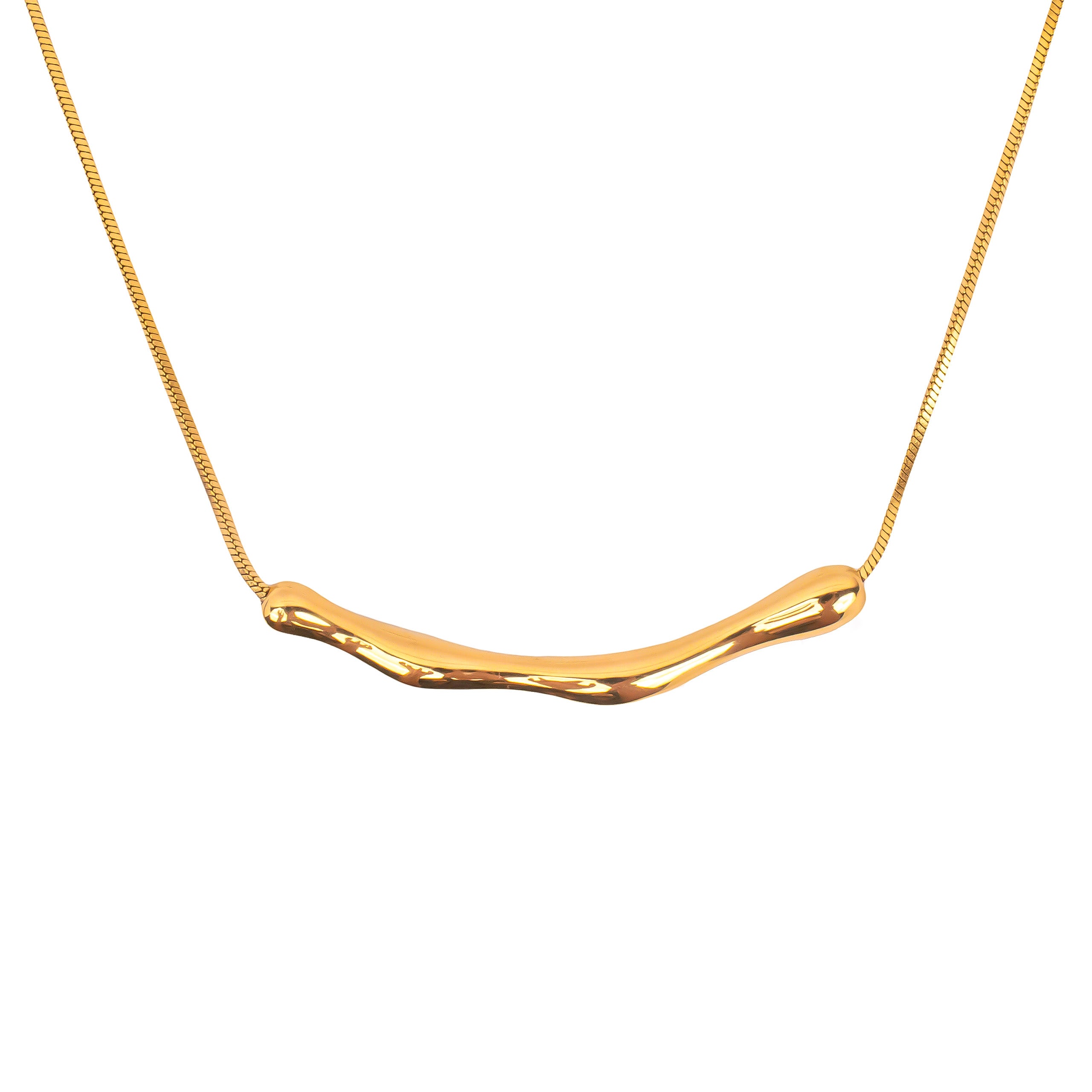 Chunky Curvy Necklace 18K Gold Plated